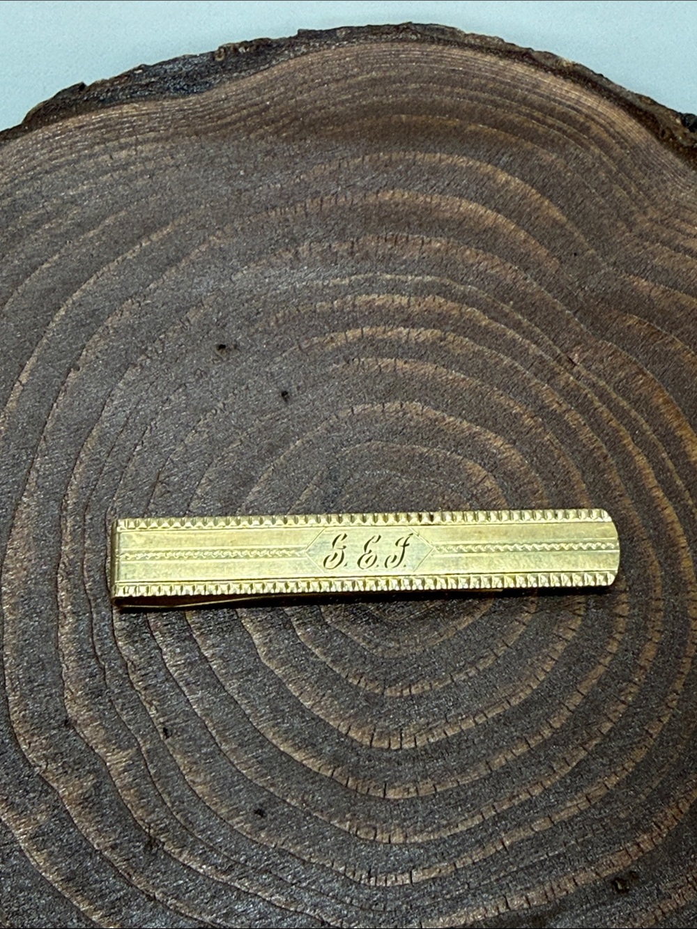 Vintage 1/20 12K GF Engraved Monogram Money Clip - Gold